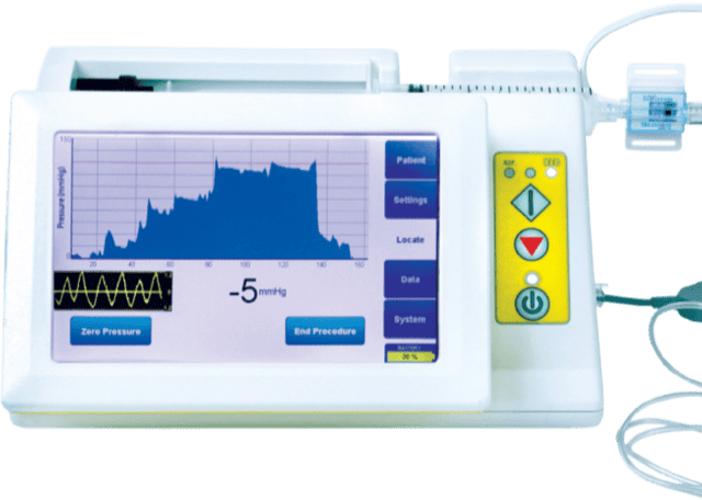 The CompuFlo epidural instrument with its pressure display